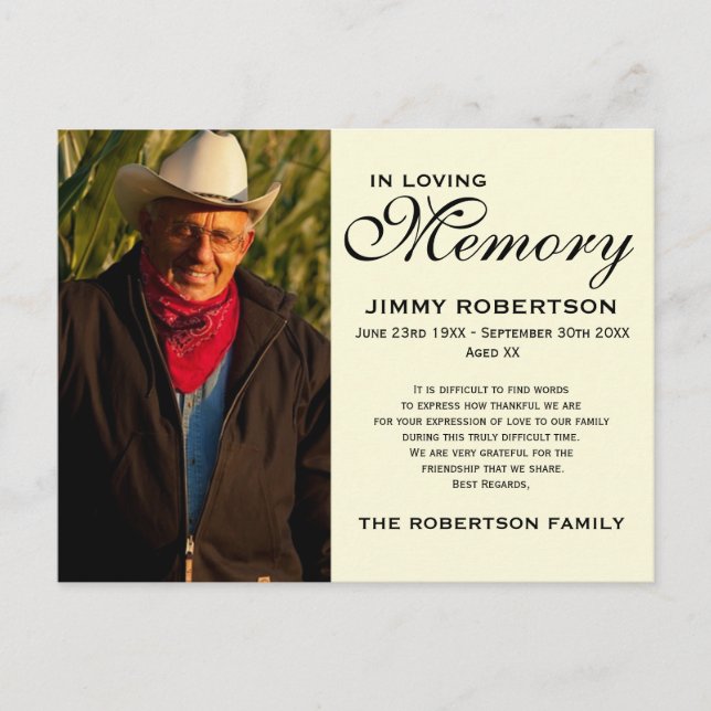 Postal Negro y reconocimiento conmemorativo de la familia (Anverso)