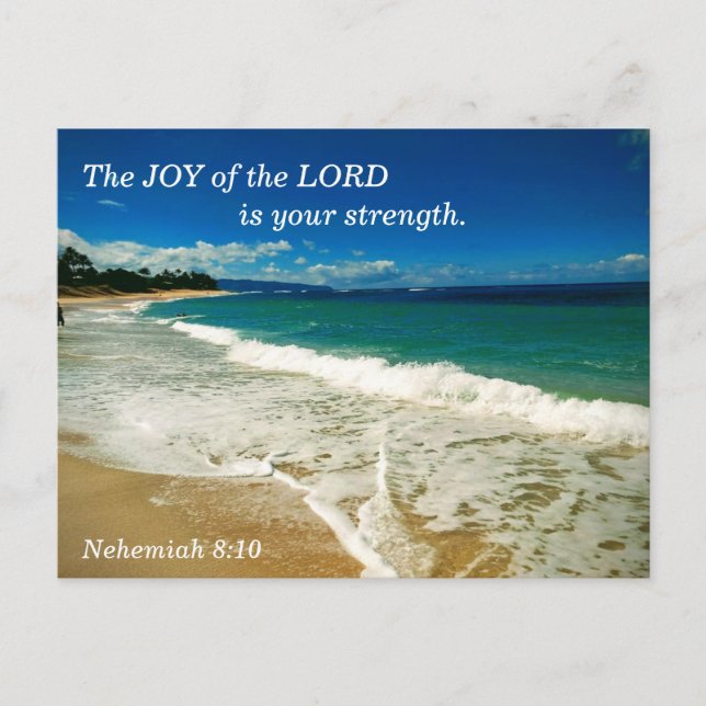 Postal Nehemías 8:10 El gozo del Señor es tu fuerza (Anverso)