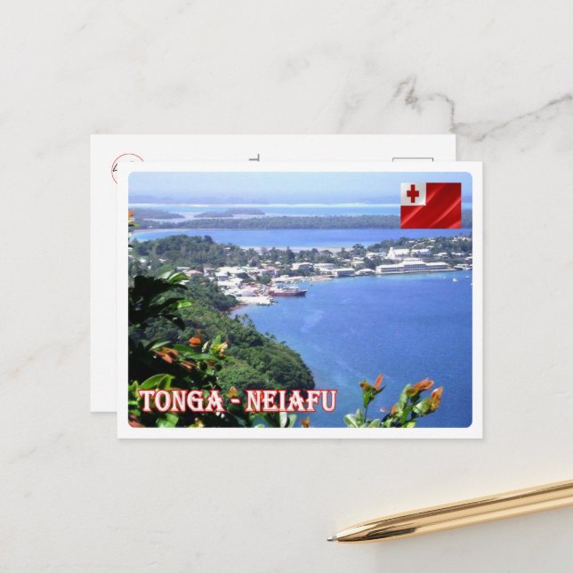 Postal Neiafu - Tonga - Vista aérea - (Anverso/Reverso In Situ)