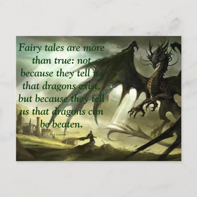 Postal Neil Gaiman Quote on Fairytales (Anverso)