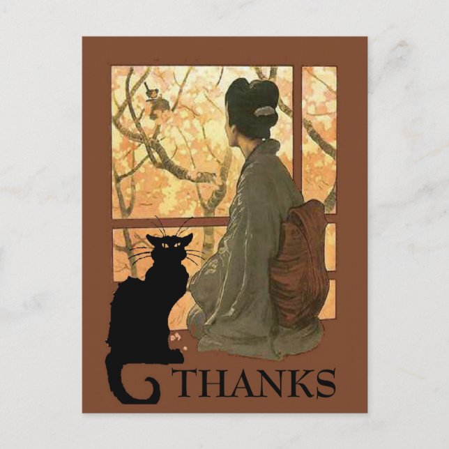 Postal Neko, gato japonés, editar texto (Anverso)