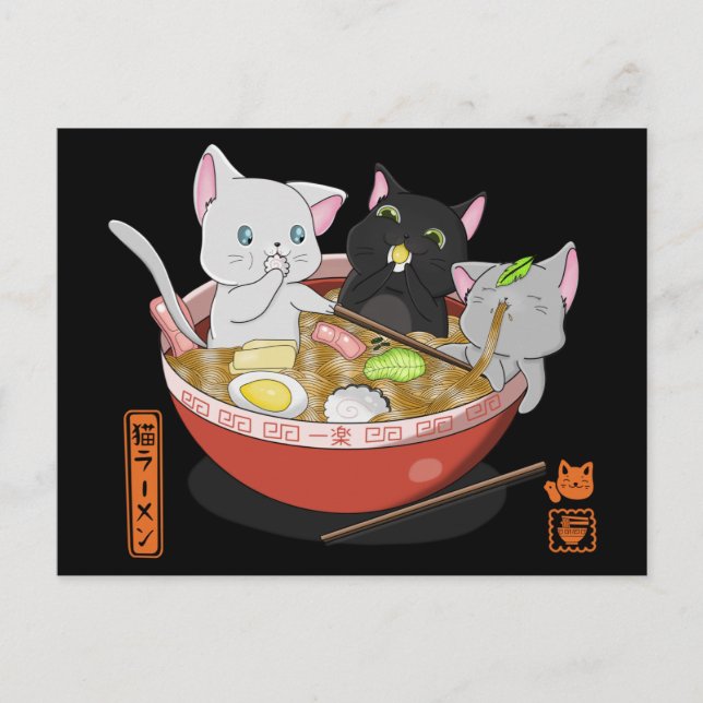 Postal Neko Ramen cat (Anverso)