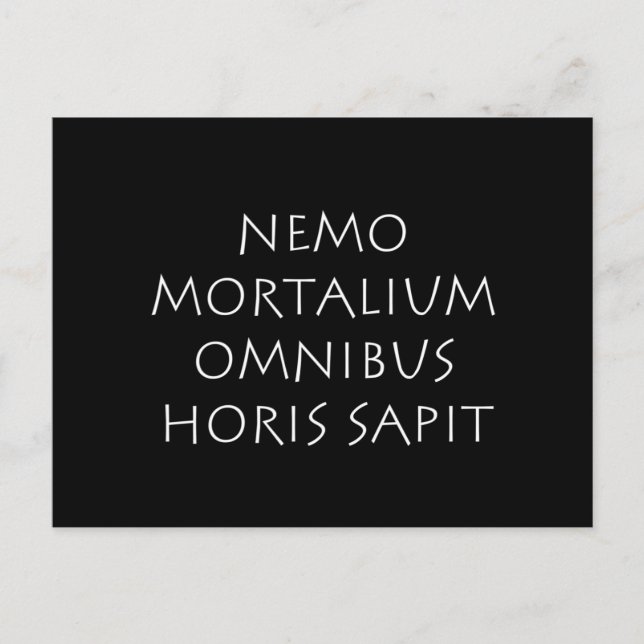 Postal Nemo mortalium omnibus horis sapit (Anverso)