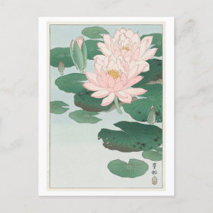 Postal Nenúfar por Ohara Koson