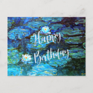 Postal Nenúfares (azules), Feliz Cumpleaños