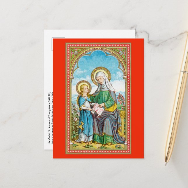 Postal NeoGothic St. Anne y Young Mary (SAU 29) (Anverso/Reverso In Situ)