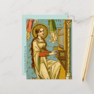 Postal NeoGótico Sta. Cecilia de Roma (detalle; BNG 02) P