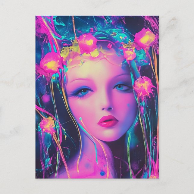 Postal Neon Alien Goddess (Anverso)