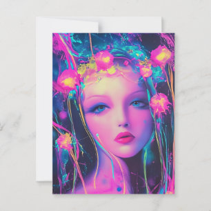 Postal Neon Alien Goddess