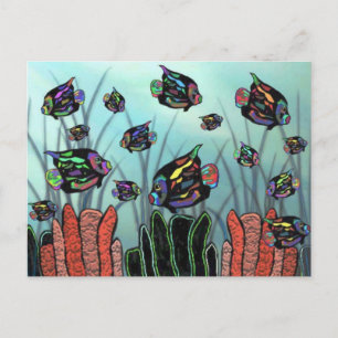 Postal Neon Angelfish Coral Reef
