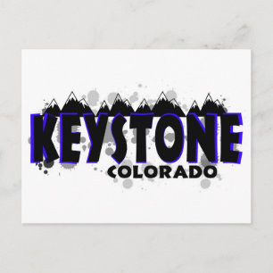 Postal Neon blue grunge Keystone Colorado