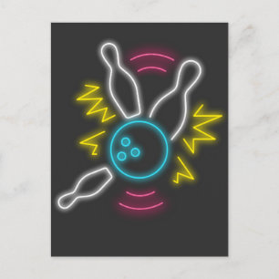 Postal Neon Bowling Geschenk Strike