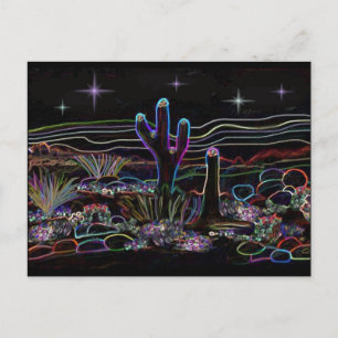 Postal Neon Desert Stary Night