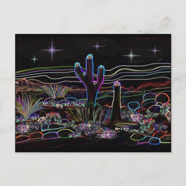Postal Neon Desert Stary Night (Anverso)