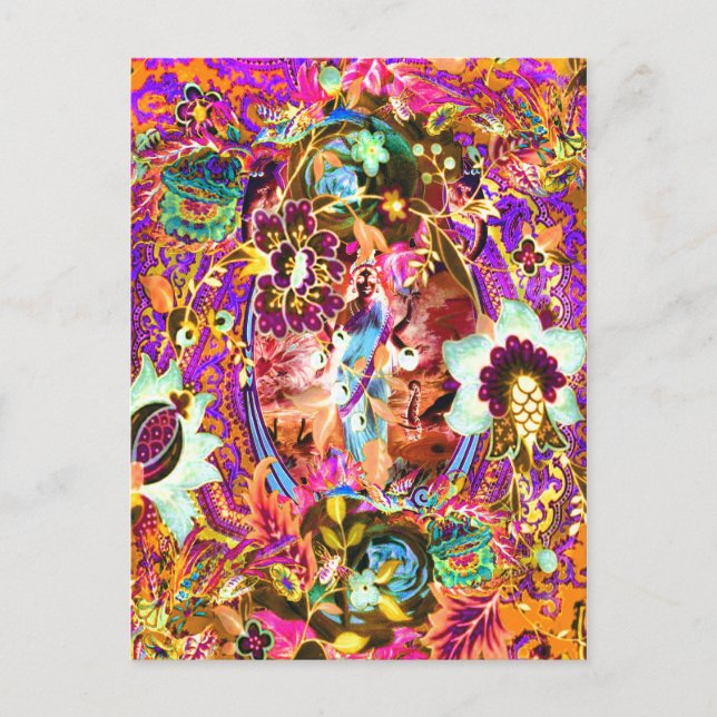 Postal Neon, diosa bohemia vintage (Anverso)