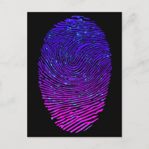 Postal Neón estético Huella digital Luminescente Luminesc