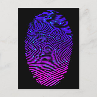 Postal Neón estético Huella digital Luminescente Luminesc