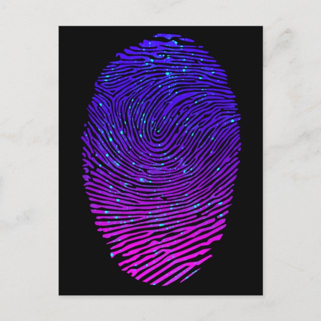 Postal Neón estético Huella digital Luminescente Luminesc (Anverso)