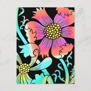 Postal Neon Flowers