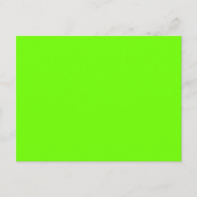 Postal Neón fluorescente brillante verde (Anverso)