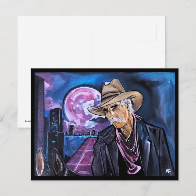 Postal Neon Moon Painting by Alfred Fox (Anverso / Reverso)