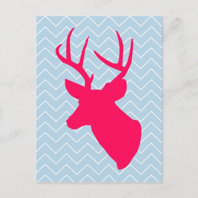 Postal Neon Pink Deer Silhouette (Anverso)