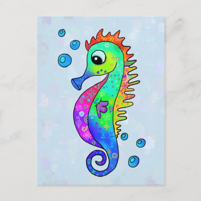 Postal Neon Seepferdchen (Anverso)