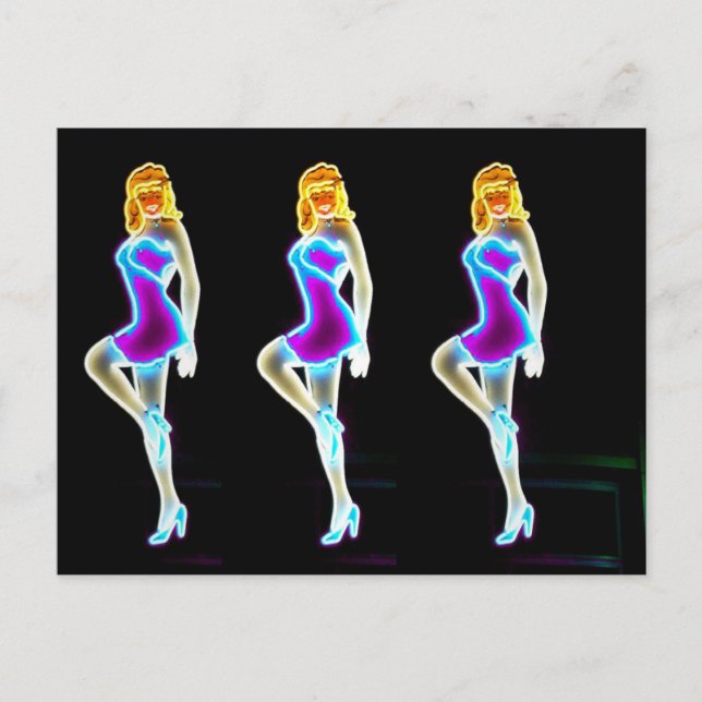 Postal Neon Showgirls Post Card Vegas Neon Museum (Anverso)