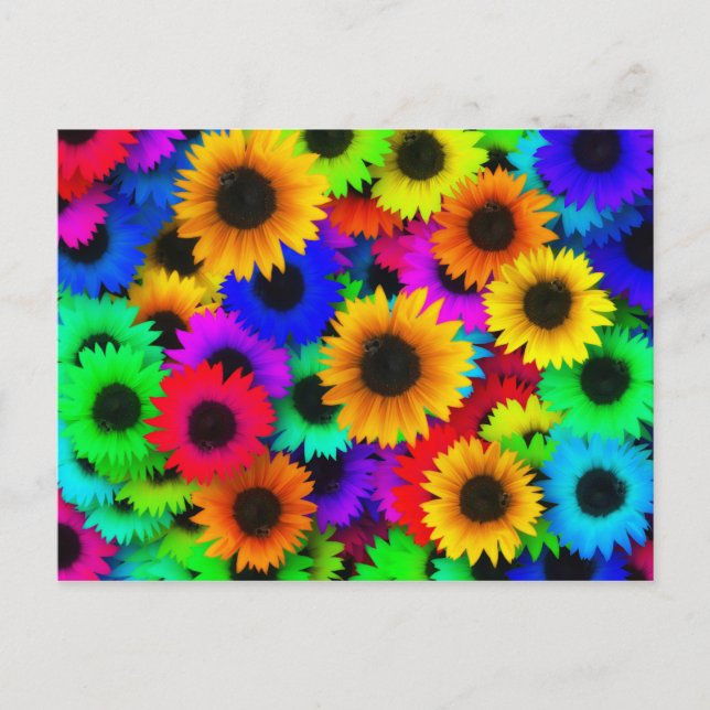 Postal Neon Sunflowers (Anverso)