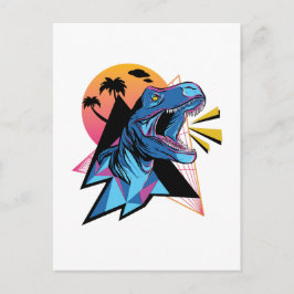 Postal Neon T-Rex Dinosaur Graphics Adolescentes Guay Tre