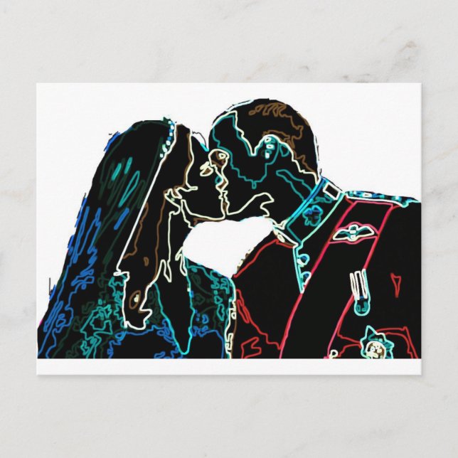 Postal Neon Will y Kate (Anverso)