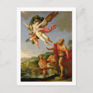Postal Neptuno persiguiendo a Coronis, 1665-70 (aceite so