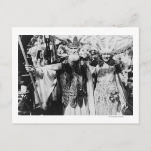 Postal Neptuno y Miss América en la fotografía de carnava