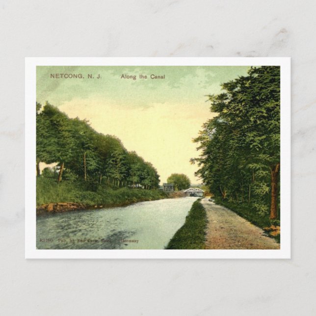 Postal Netcong NJ, a lo largo del canal Morris, estilo vi (Anverso)