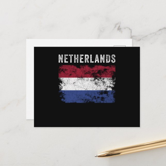 Postal Netherlands Flag Distressed - Dutch Flag (Anverso/Reverso In Situ)