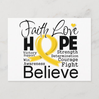 Postal Neuroblastoma Fe tipográfica Esperanza de amor