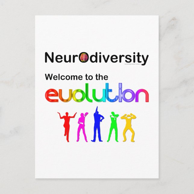 Postal Neurodiversidad Bienvenidos a la evolución (Anverso)