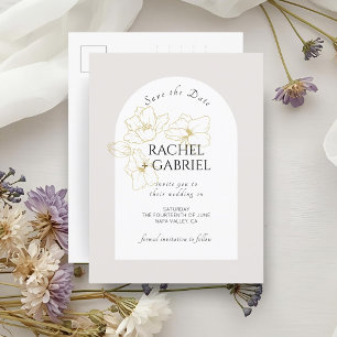 Postal Neutral   Boda Floral Boho Arch Gold