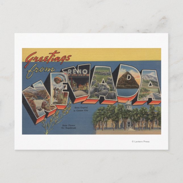 Postal Nevada (Capital estatal/Flor) (Anverso)