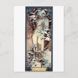 Postal nevada de mujer poster en arte de invierno en vera