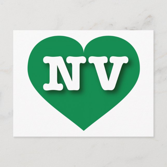 Postal Nevada Green Heart - Amo NV (Anverso)