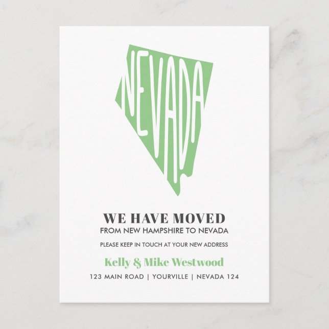 Postal NEVADA Hemos movido nueva dirección Nueva casa (Anverso)