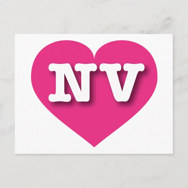 Postal Nevada Hot Pink Heart - Amo NV (Anverso)