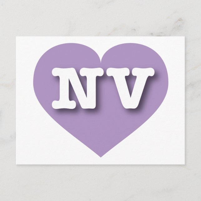 Postal Nevada Lavender Heart - Amo la NV (Anverso)