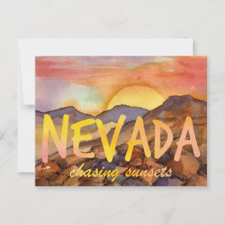 Postal Nevada persiguiendo el paisaje de montaña del desi