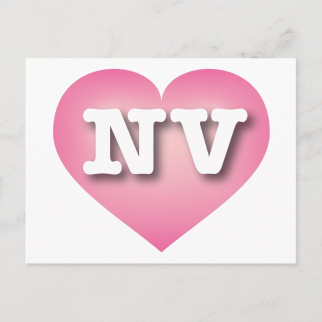 Postal Nevada Pink Fade Heart - Amo NV (Anverso)