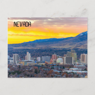 Postal Nevada Sunset Over Mountains Postcard