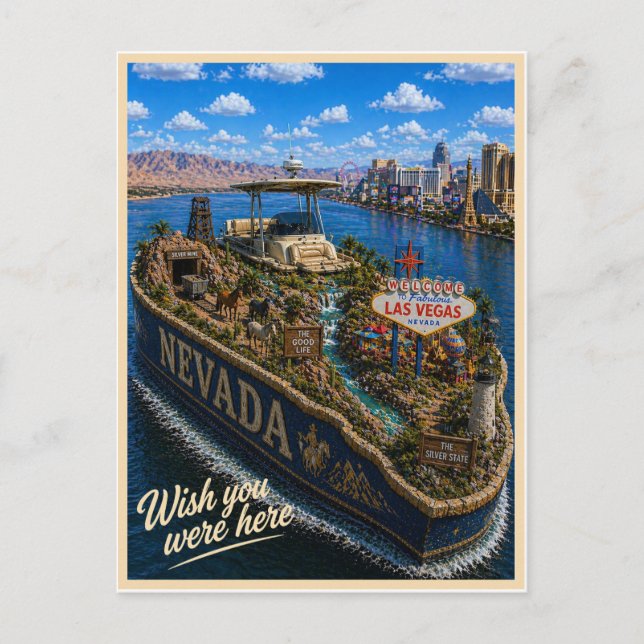 Postal Nevada | Wish You Were Here | Serie del Estado (Anverso)