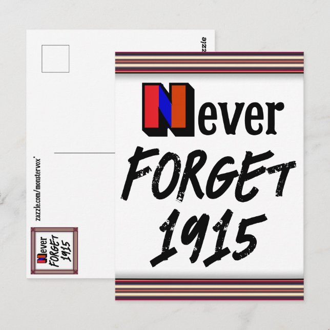 Postal Never Forget 1915 Postcard (Anverso / Reverso)