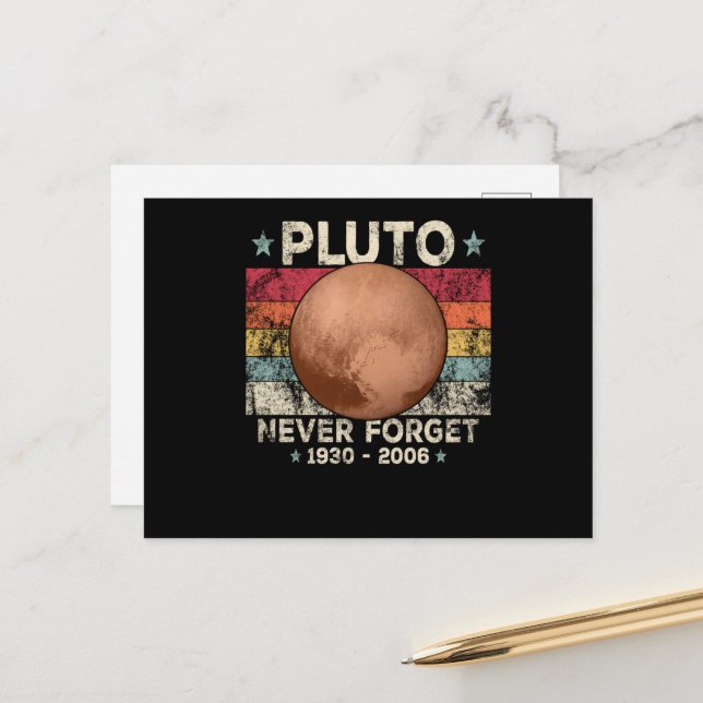Postal Never Forget Pluto Retro Space Science (Anverso/Reverso In Situ)